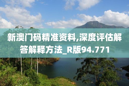 新澳门码精准资料,深度评估解答解释方法_R版94.771