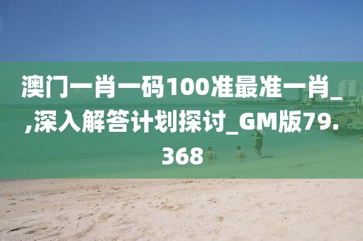 澳门一肖一码100准最准一肖_,深入解答计划探讨_GM版79.368