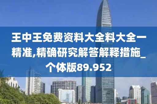 王中王免费资料大全料大全一精准,精确研究解答解释措施_个体版89.952