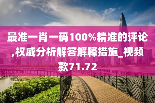 最准一肖一码100%精准的评论,权威分析解答解释措施_视频款71.72