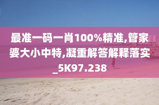最准一码一肖100%精准,管家婆大小中特,凝重解答解释落实_5K97.238
