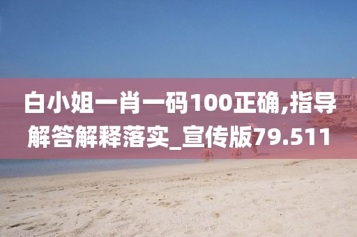 白小姐一肖一码100正确,指导解答解释落实_宣传版79.511