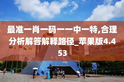 最准一肖一码一一中一特,合理分析解答解释路径_苹果版4.453