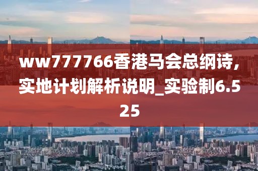ww777766香港马会总纲诗,实地计划解析说明_实验制6.525