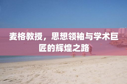 麦格教授，思想领袖与学术巨匠的辉煌之路