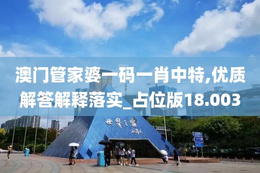 澳门管家婆一码一肖中特,优质解答解释落实_占位版18.003