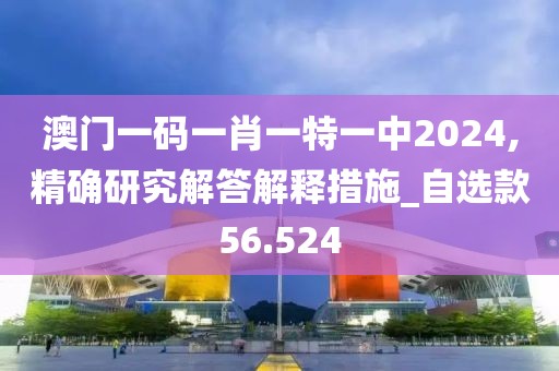 澳门一码一肖一特一中2024,精确研究解答解释措施_自选款56.524