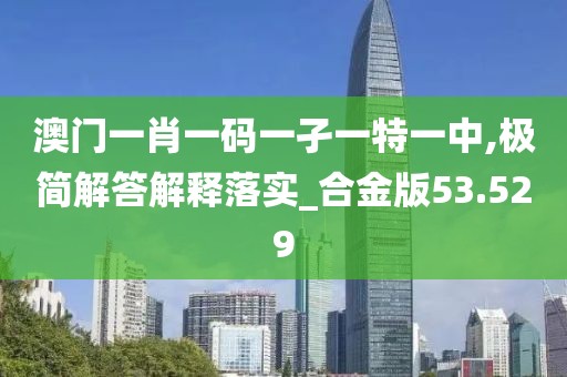 澳门一肖一码一孑一特一中,极简解答解释落实_合金版53.529