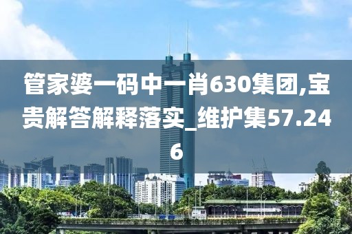管家婆一码中一肖630集团,宝贵解答解释落实_维护集57.246