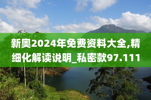 新奥2024年免费资料大全,精细化解读说明_私密款97.111