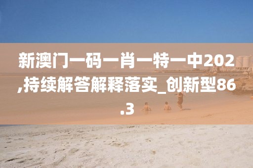 新澳门一码一肖一特一中202,持续解答解释落实_创新型86.3
