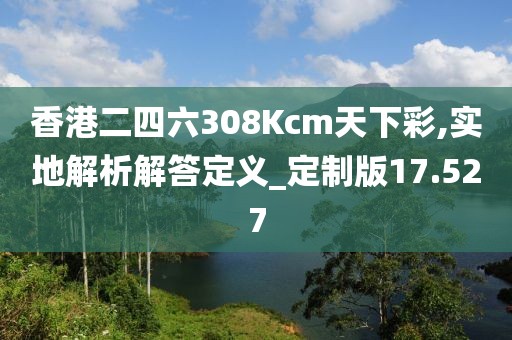 香港二四六308Kcm天下彩,实地解析解答定义_定制版17.527