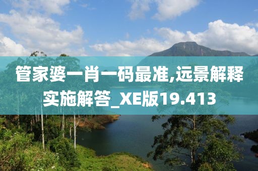 管家婆一肖一码最准,远景解释实施解答_XE版19.413