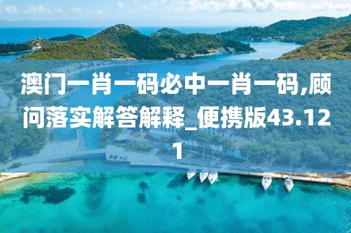 澳门一肖一码必中一肖一码,顾问落实解答解释_便携版43.121