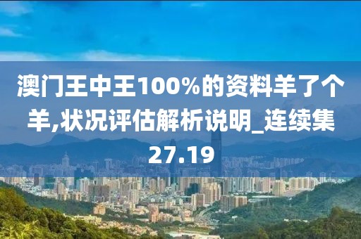 澳门王中王100%的资料羊了个羊,状况评估解析说明_连续集27.19
