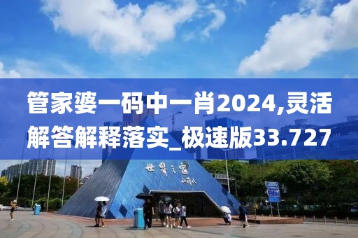 管家婆一码中一肖2024,灵活解答解释落实_极速版33.727