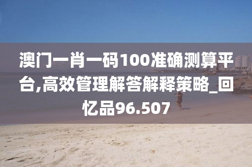 澳门一肖一码100准确测算平台,高效管理解答解释策略_回忆品96.507