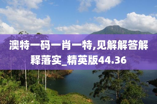 澳特一码一肖一特,见解解答解释落实_精英版44.36
