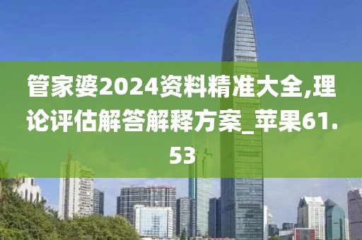 管家婆2024资料精准大全,理论评估解答解释方案_苹果61.53