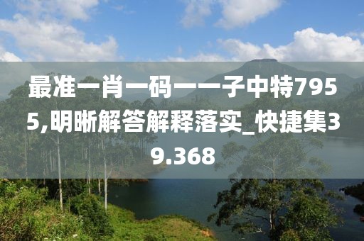 最准一肖一码一一子中特7955,明晰解答解释落实_快捷集39.368