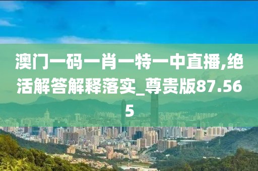澳门一码一肖一特一中直播,绝活解答解释落实_尊贵版87.565