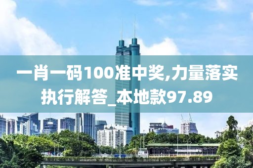 一肖一码100准中奖,力量落实执行解答_本地款97.89