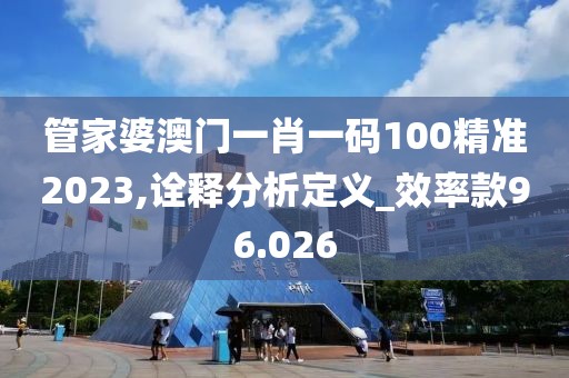 管家婆澳门一肖一码100精准2023,诠释分析定义_效率款96.026