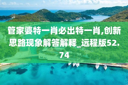 管家婆特一肖必出特一肖,创新思路现象解答解释_远程版52.74