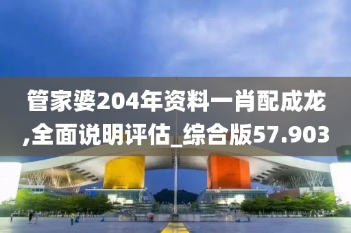 管家婆204年资料一肖配成龙,全面说明评估_综合版57.903