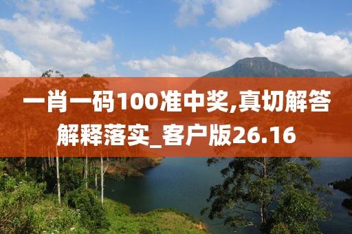 一肖一码100准中奖,真切解答解释落实_客户版26.16