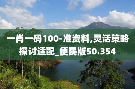 一肖一码100-准资料,灵活策略探讨适配_便民版50.354