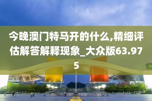 今晚澳门特马开的什么,精细评估解答解释现象_大众版63.975
