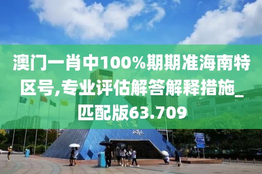 澳门一肖中100%期期准海南特区号,专业评估解答解释措施_匹配版63.709