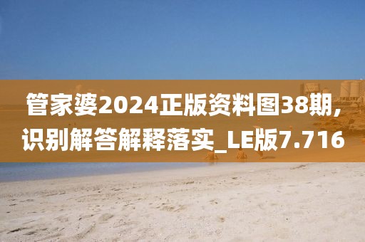 管家婆2024正版资料图38期,识别解答解释落实_LE版7.716