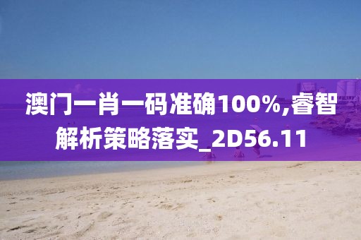 澳门一肖一码准确100%,睿智解析策略落实_2D56.11