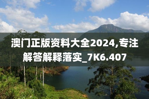 澳门正版资料大全2024,专注解答解释落实_7K6.407