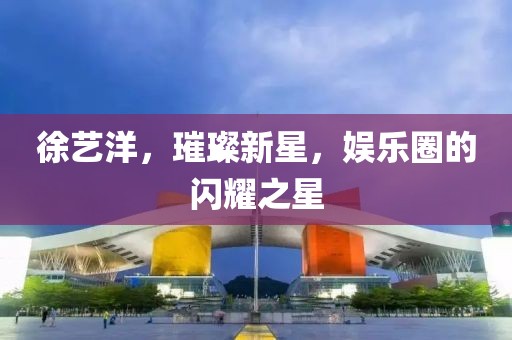 徐艺洋，璀璨新星，娱乐圈的闪耀之星