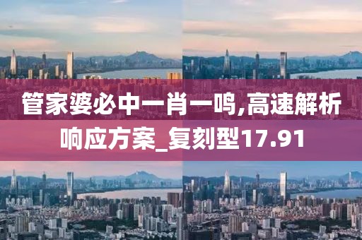 管家婆必中一肖一鸣,高速解析响应方案_复刻型17.91