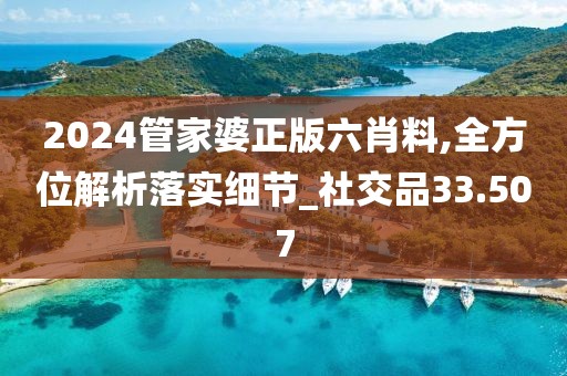 2024管家婆正版六肖料,全方位解析落实细节_社交品33.507