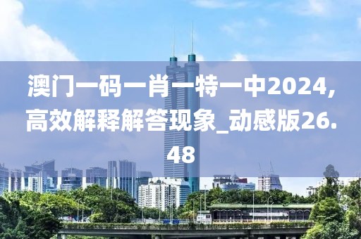 澳门一码一肖一特一中2024,高效解释解答现象_动感版26.48