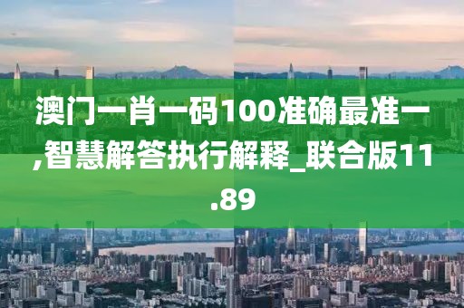 澳门一肖一码100准确最准一,智慧解答执行解释_联合版11.89