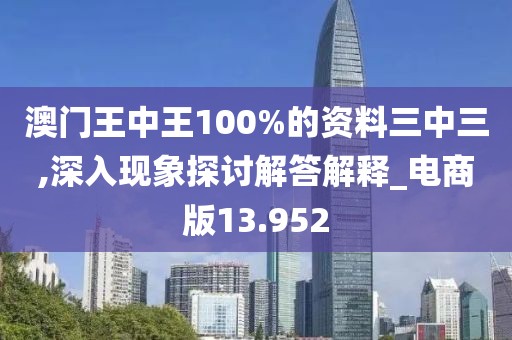 澳门王中王100%的资料三中三,深入现象探讨解答解释_电商版13.952
