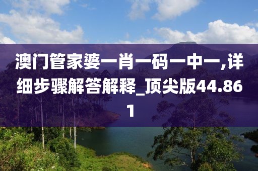 澳门管家婆一肖一码一中一,详细步骤解答解释_顶尖版44.861