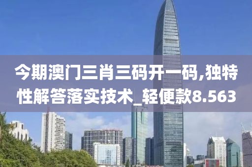今期澳门三肖三码开一码,独特性解答落实技术_轻便款8.563