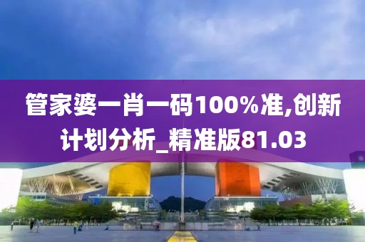 管家婆一肖一码100%准,创新计划分析_精准版81.03