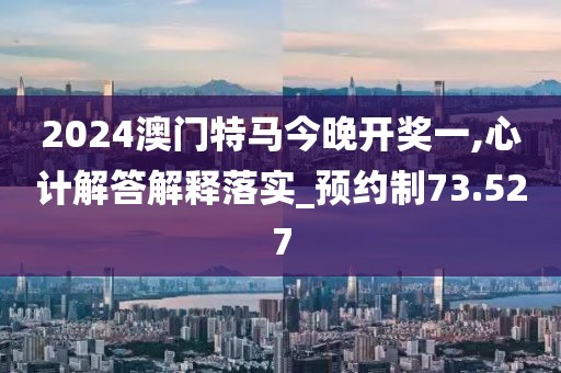 2024澳门特马今晚开奖一,心计解答解释落实_预约制73.527