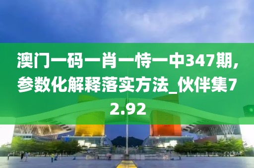 澳门一码一肖一恃一中347期,参数化解释落实方法_伙伴集72.92