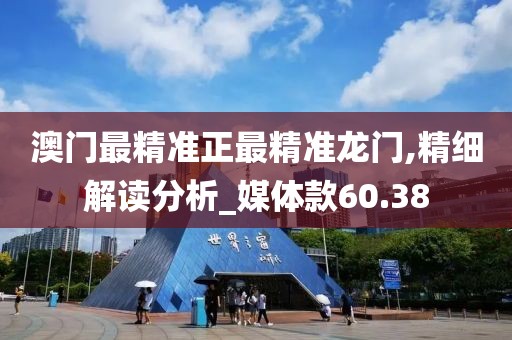 澳门最精准正最精准龙门,精细解读分析_媒体款60.38