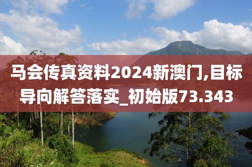 马会传真资料2024新澳门,目标导向解答落实_初始版73.343
