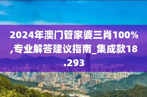 2024年澳门管家婆三肖100%,专业解答建议指南_集成款18.293